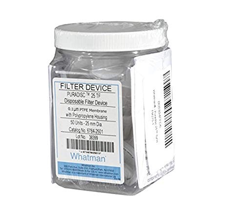 Whatman 6784-2501 PTFE Puradisc 25 Syringe Filter, 0.1 Micron