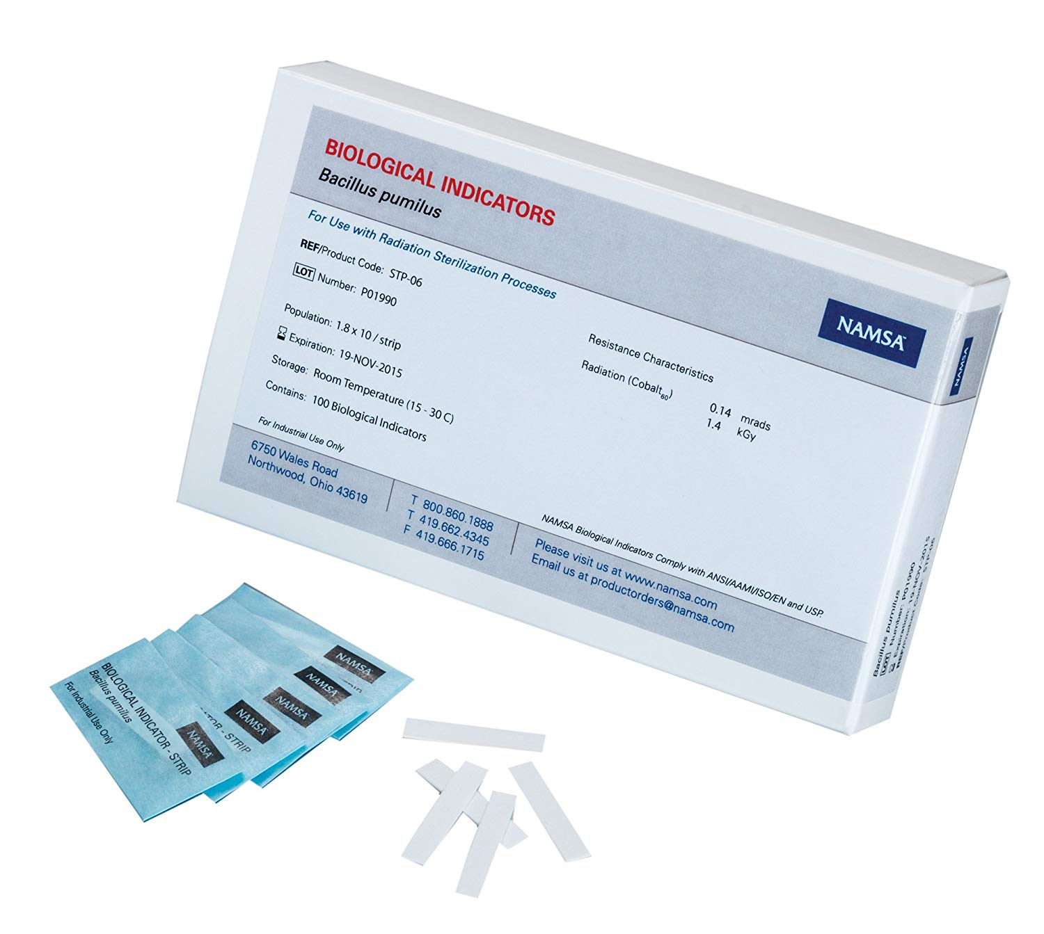 CrossTex PM-106 Dải chỉ thị sinh học để theo dõi quá trình khử trùng phóng xạ bằng Bacillus Pumilus