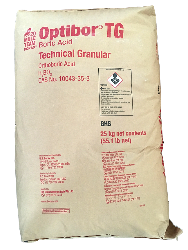 Boric acid H3BO3 99%, Mỹ, 25kg/bao