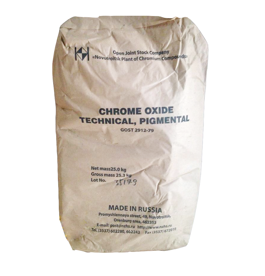 Chromium oxide Cr2O3 99%, Nga, 25kg/bao