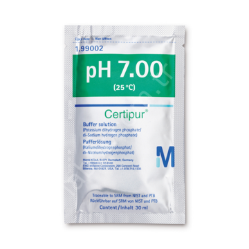 MERCK 199002 (potassium dihydrogen phosphate / di-sodium hydrogen phosphate), traceable to SRM from NIST and PTB pH 7.00 (25 ° C) Certipur® 30 x 30 mL